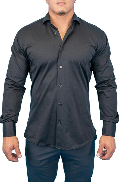 Maceoo Fibonacci True Black Button-up Shirt