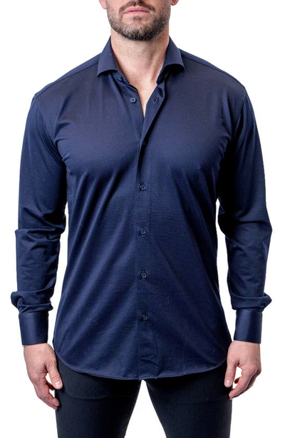 Maceoo Fibonacci True Blue Button-up Shirt