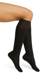 Oroblu Jasmine Metallic Knee High Socks In Black