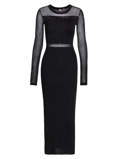 Totême Women's Semi-sheer Knit Cocktail Dress In Black