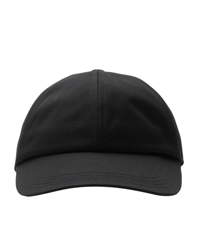 Burberry Men's Check-lined Cotton Baseball Cap In Black