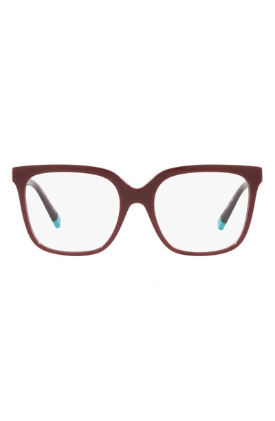 Tiffany & Co 52mm Square Reading Glasses In Burgundy