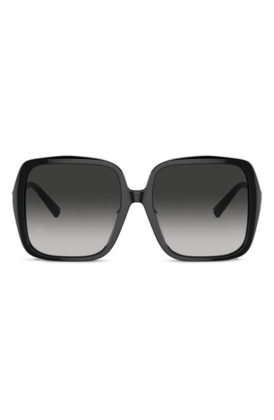 Tiffany & Co 58mm Gradient Square Sunglasses In Black