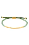 Gorjana Power Gemstone Beaded Bracelet In Aventurine/ Gold