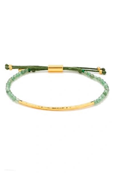 Gorjana Power Gemstone Beaded Bracelet In Aventurine/ Gold