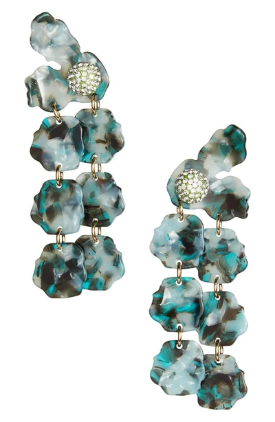 Lele Sadoughi Hand-swirled Petal Drop Earrings In Midnight Blue