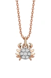 Kismet By Milka Diamond Star Zodiac Sign Necklace In Rose Gold/ Cancer