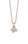 Kismet By Milka Diamond Star Zodiac Sign Necklace In Rose Gold/ Pisces
