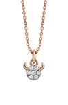 Kismet By Milka Diamond Star Zodiac Sign Necklace In Rose Gold/ Taurus
