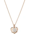 Kismet By Milka Diamond Star Zodiac Sign Necklace In Rose Gold/ Leo