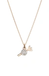 Kismet By Milka Diamond Star Zodiac Sign Necklace In Rose Gold/ Aquarius