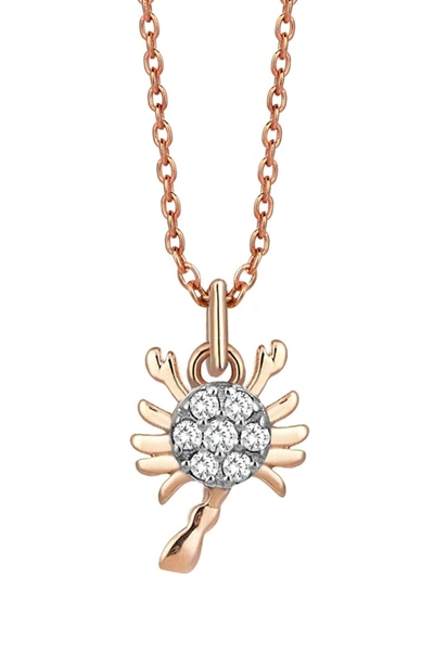 Kismet By Milka Diamond Star Zodiac Sign Necklace In Rose Gold/ Scorpio