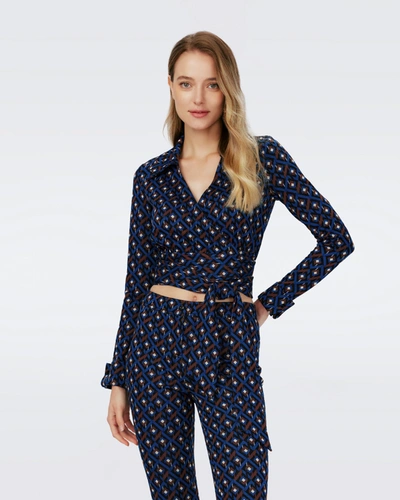 Diane Von Furstenberg Bobbie Wrap Top By  In Size 14 In Blue