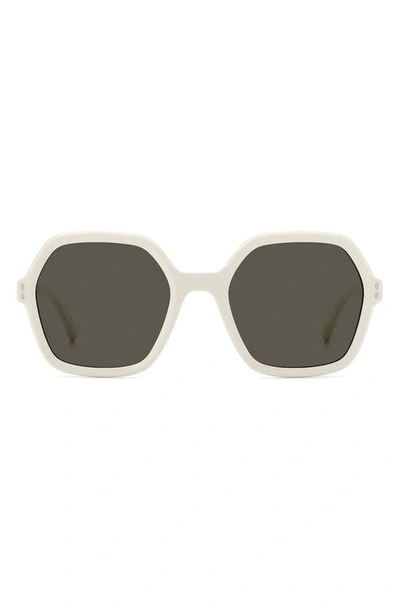 Isabel Marant 55mm Gradient Square Sunglasses In Ivory/ Grey