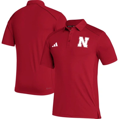 Adidas Originals Adidas  Scarlet Nebraska Huskers Strategy Aeroready Polo