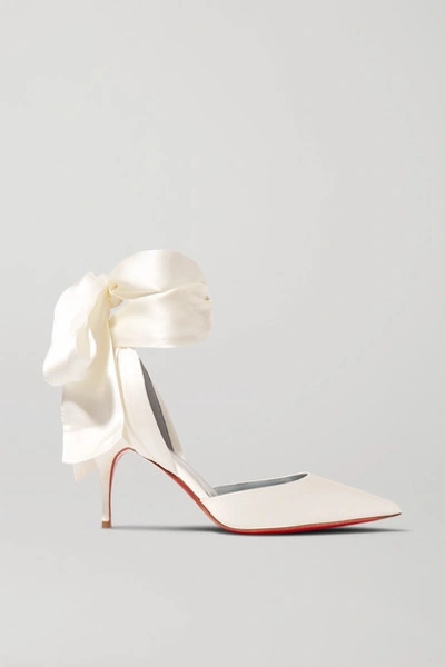 Christian Louboutin Toubinana 80 Satin Pumps In White