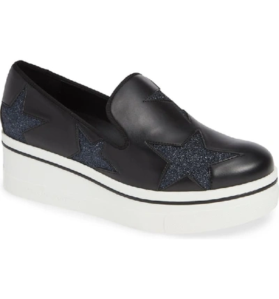 Stella Mccartney Binx Stars Slip-on Platform Sneaker In Black Skylight