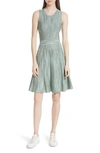 Sandro Stretch Knit Fit & Flare Dress In Green