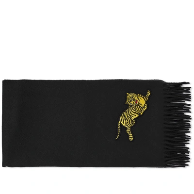 Kenzo Jumping Tiger Scarf In Black