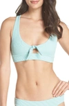 L*space Tara Ribbed Bikini Top In Light Turquoise