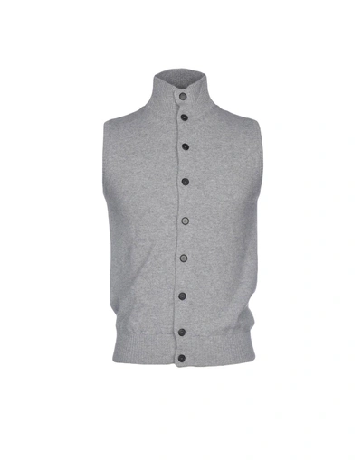 Aran Cashmere Cardigan In Light Grey