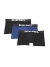 Diesel Umbx Rocco 3-pack Boxer Briefs In Black Blue
