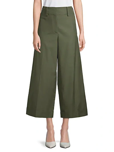 Valentino Wide-leg Cotton Pants In Cypress