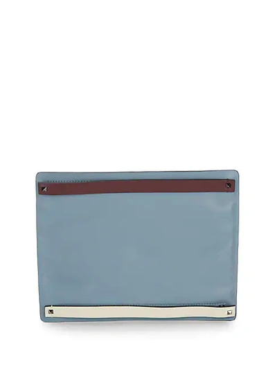 Valentino Garavani Leather Zip Wallet In Grey