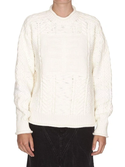 Givenchy Logo Knitted Sweater In White/ecru