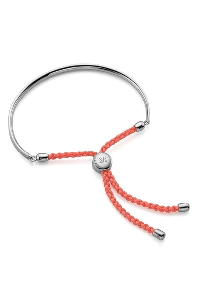 Monica Vinader Engravable Fiji Friendship Bracelet In Peach/ Silver