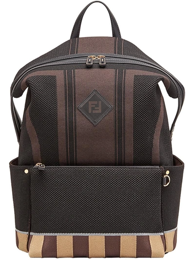 Fendi Striped Logo Bag  In Black