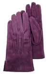 Portolano Suede Gloves In Aubergine