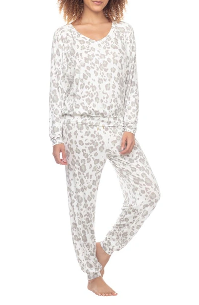 Honeydew Intimates Lounge Life Pajamas In Snow Leopard