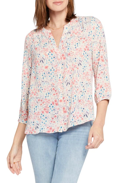 Nydj High-low Crepe Blouse In Hacienda