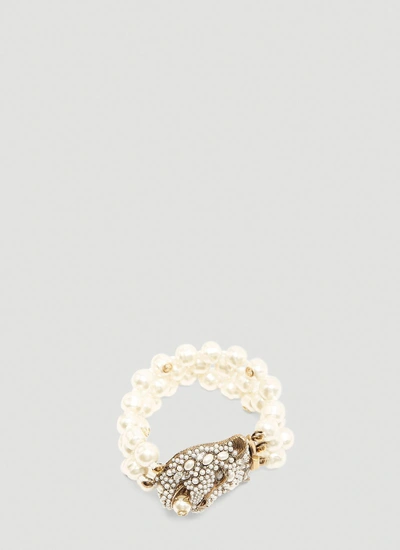 Gucci Feline Head Bracelet In White