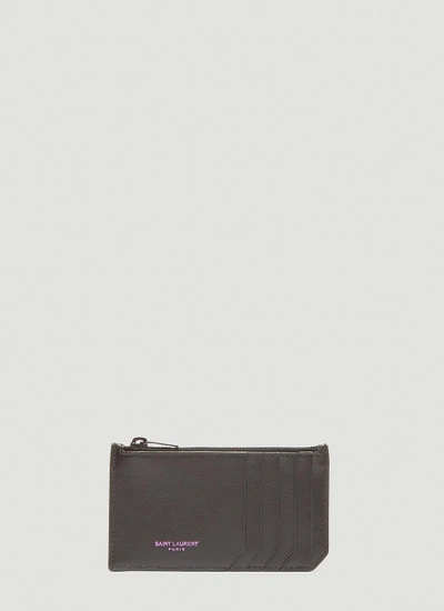 Saint Laurent Fragments Zip Pouch Purse In Black