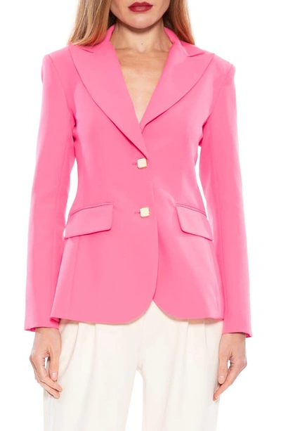Alexia Admor Jessica Peak Lapel Blazer In Hot Pink