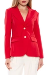 Alexia Admor Jessica Peak Lapel Blazer In Red