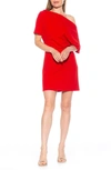 Alexia Admor Suri Draped One-shoulder Minidress In Red