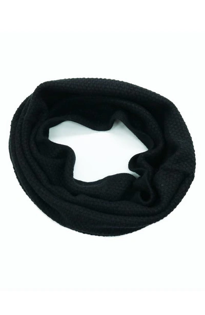 Portolano Popcorn Stitch Infinity Scarf In Black