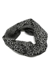 Portolano Cheetah Spot Infinity Scarf In Heather Charcoal/ Light Grey