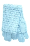 Portolano Chunky Knit Gloves In Baby Blue