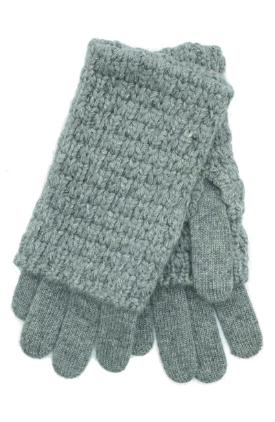 Portolano Chunky Knit Gloves In Light Heather Grey