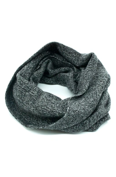 Portolano Cashmere Tweed Infinity Scarf In Black/ Light Heather Grey