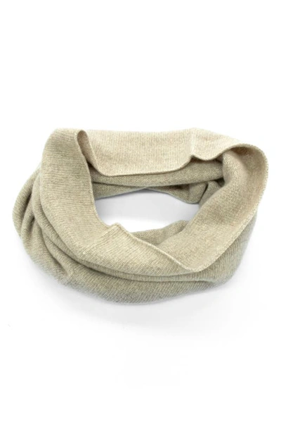 Portolano Cashmere Tweed Infinity Scarf In Nile Brown/ Beige