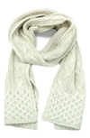 Portolano Chunky Cable Knit Scarf In Snow White