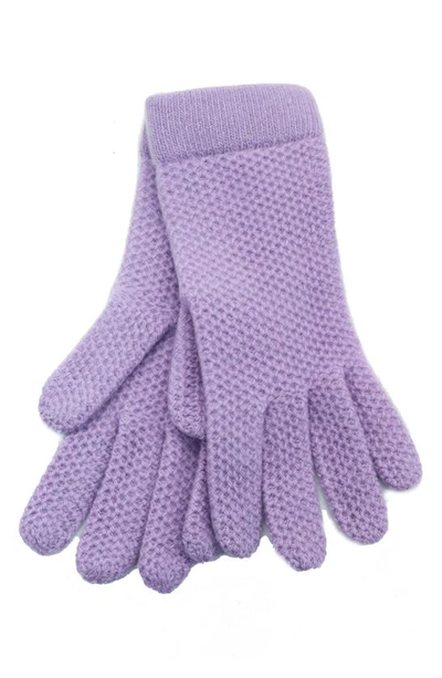 Portolano Cashmere Honeycomb Knit Gloves In Orchid Mist