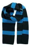 Portolano Stripe Scarf In Black/ Sky Diver