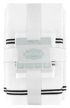 Chic Stripe Hem Cotton 6-piece Bath Towel Set In White-black