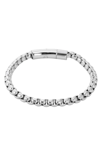 Clancy Garrett Round Box Chain Necklace & Bracelet Set In Silver